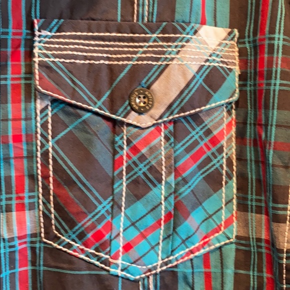 Various Artists button down shirt plaid blue - Picture 3 of 8